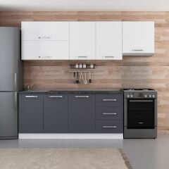 Minar 250 Cm Mutfak Dolabı Beyaz Antrasit 250-A7