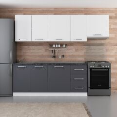 Minar 255 Cm Mutfak Dolabı Beyaz Antrasit 255-A4