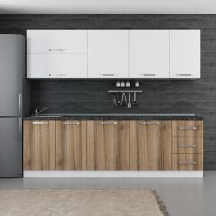 Minar 255 Cm Mutfak Dolabı Beyaz Dore 255-D2