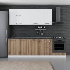 Minar 255 Cm Mutfak Dolabı Beyaz Dore 255-D6