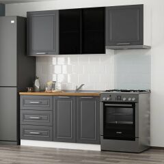 Minar 200 Cm Mbr C+Alm. Cam Mutfak Dolabı Byz Ant 200-Mcacba2