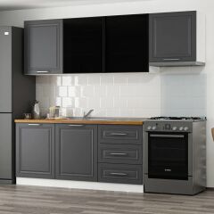 Minar 240 Cm Mbr C+Alm. Cam Mutfak Dolabı Byz Ant 240-Mcacba2