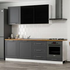 Minar 240 Cm Mbr C+Alm. Cam Mutfak Dolabı Byz Ant 240-Mcacba3