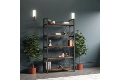 Deniz 5 Raflı Metal Kitaplık Ceviz