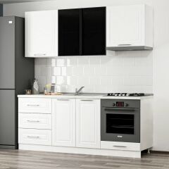 Minar 200 Cm Mbr C + Alm. Füme Cam Mutfak Dolabı Byz 200-Mcacb1