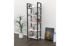 Bahar 5 Raflı Metal Kitaplık Beyaz