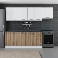 Minar 260 Cm Mutfak Dolabı Beyaz Dore 260-D4