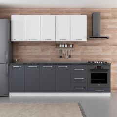 Minar 265 Cm Mutfak Dolabı Beyaz Antrasit 265-A3