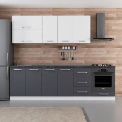 Minar 265 Cm Mutfak Dolabı Beyaz Antrasit 265-A6