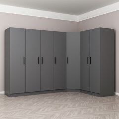 Minar Kale 7 Kapaklı 2 Ç Köşe Dolap Antrasit