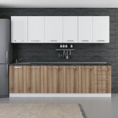 Minar 265 Cm Mutfak Dolabı Beyaz Dore 265-D1