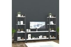 Dora Metal Tv Ünitesi 2 Kitaplıklı Beyaz