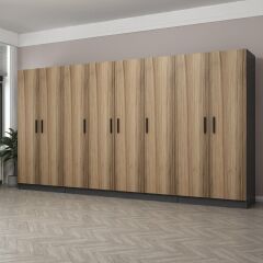 Kale 8 Kapaklı 4 Çekmeceli Dolap Antrasit Dore