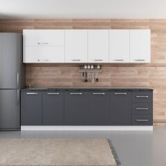 Minar 275 Cm Mutfak Dolabı Beyaz Antrasit 275-A2