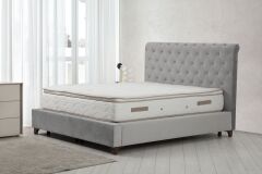 Deluxe Baza+Başlık+Yatak Gri 150x200