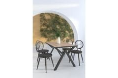 Diva Mutfak Masası Takımı Çam Siyah