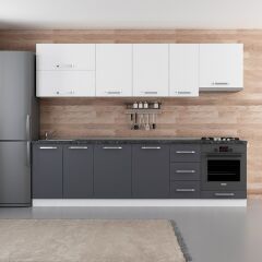 Minar 280 Cm Mutfak Dolabı Beyaz Antrasit 280-A8