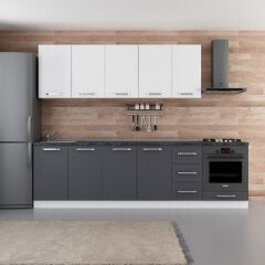 Minar 280 Cm Mutfak Dolabı Beyaz Antrasit 280-A9