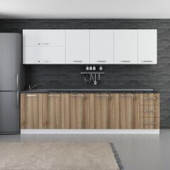 Minar 280 Cm Mutfak Dolabı Beyaz Dore 280-D1