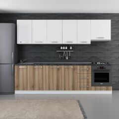 Minar 280 Cm Mutfak Dolabı Beyaz Dore 280-D11