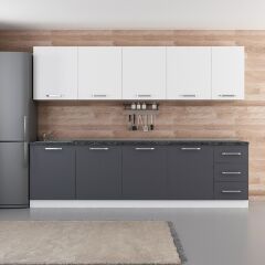 Minar 285 Cm Mutfak Dolabı Beyaz Antrasit 285-A2