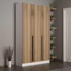 Minar Kale 210 Cm 3 Kapaklı 1B Raf Portmanto Beyaz Dore Plus