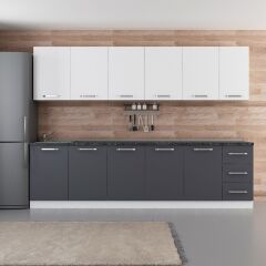 Minar 290 Cm Mutfak Dolabı Beyaz Antrasit 290-A2