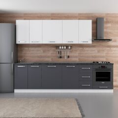 Minar 290 Cm Mutfak Dolabı Beyaz Antrasit 290-A3