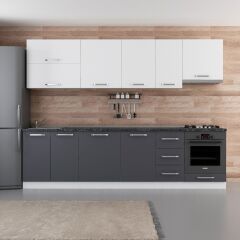 Minar 290 Cm Mutfak Dolabı Beyaz Antrasit 290-A8