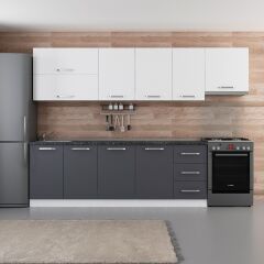 Minar 295 Cm Mutfak Dolabı Beyaz Antrasit 295-A7