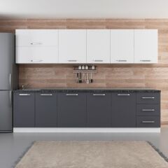 Minar 300 Cm Mutfak Dolabı Beyaz Antrasit 300-A1