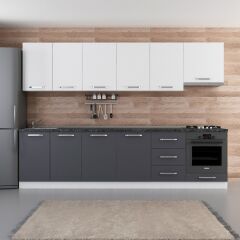 Minar 300 Cm Mutfak Dolabı Beyaz Antrasit 300-A6