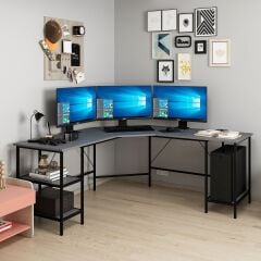 Power Raflı L Köşe Çalışma Masası - Antrasit