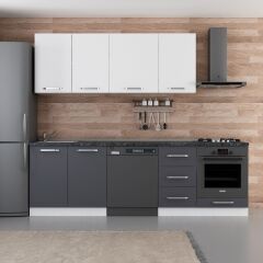 Minar 255 Cm Mutfak Dolabı Beyaz Antrasit 255-A11