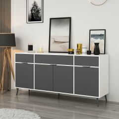 Elina Ayaklı Konsol - Beyaz/Antrasit