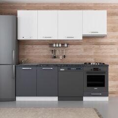 Minar 220 Cm Mutfak Dolabı Beyaz Antrasit 220-A14