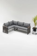 Maya Köşe Koltuk Takımı Balkon Bahçe Mutfak Gri Antrasit