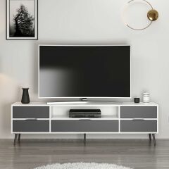 Elina Ayaklı Tv Ünitesi - Beyaz/Antrasit