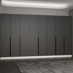 Minar Kale 210 Cm 8 Kapaklı 4B Raf Portmanto Byz Mbr Çizgili Ant