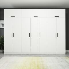 Kale 7 Kapaklı 2 Çekmeceli Zincir Dolap-Yüklük - Beyaz