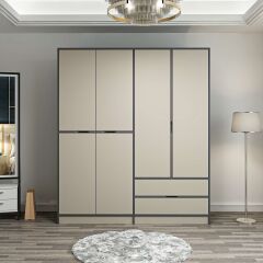 Elina 4 Kapaklı Dolap - Antrasit/Kumtaşı