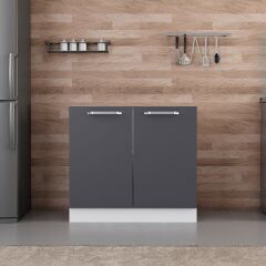 Minar Mutfak Alt Modül 2K1R 90Cm Dolap Beyaz/Antrasit - A1