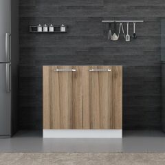 Minar Mutfak Alt Modül 2K1R 90Cm Dolap Beyaz/Dore - D1