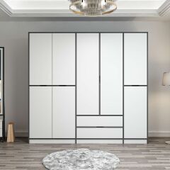 Elina 5 Kapaklı Dolap - Antrasit/Beyaz