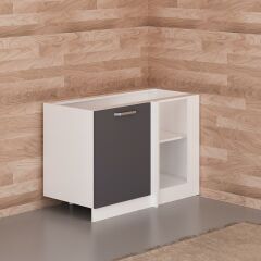 Minar Mutfak Alt Modül 1K1R 120Cm Köşe Dolap Beyaz/Antrasit - A1