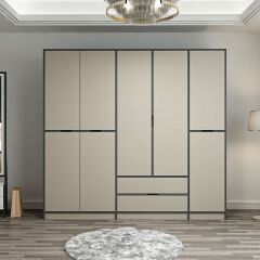 Elina 5 Kapaklı Dolap - Antrasit/Kumtaşı