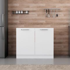 Minar Mutfak Alt Modül 2K 100Cm Evye Dolap Beyaz - B1