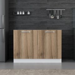 Minar Mutfak Alt Modül 2K 120Cm Evye Dolap Beyaz/Dore - D1