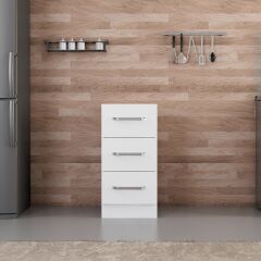 Minar Mutfak Alt Modül 3Ç Nray 40Cm Dolap Beyaz - B1