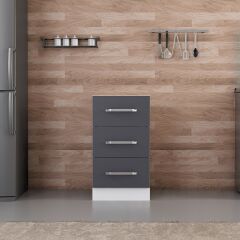 Minar Mutfak Alt Modül 3Ç Nray 45Cm Dolap Beyaz/Antrasit - A1